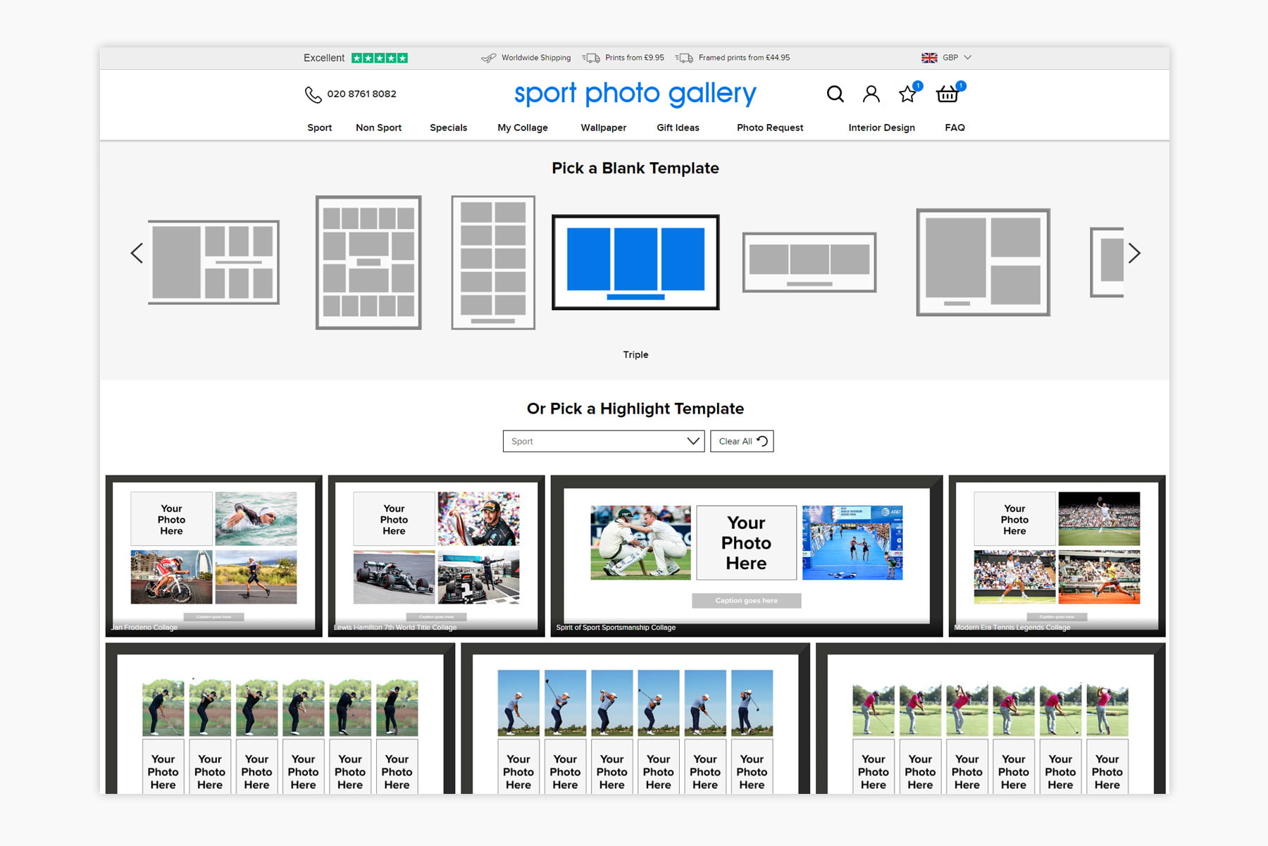 Sport Photo Gallery Collage Builder
