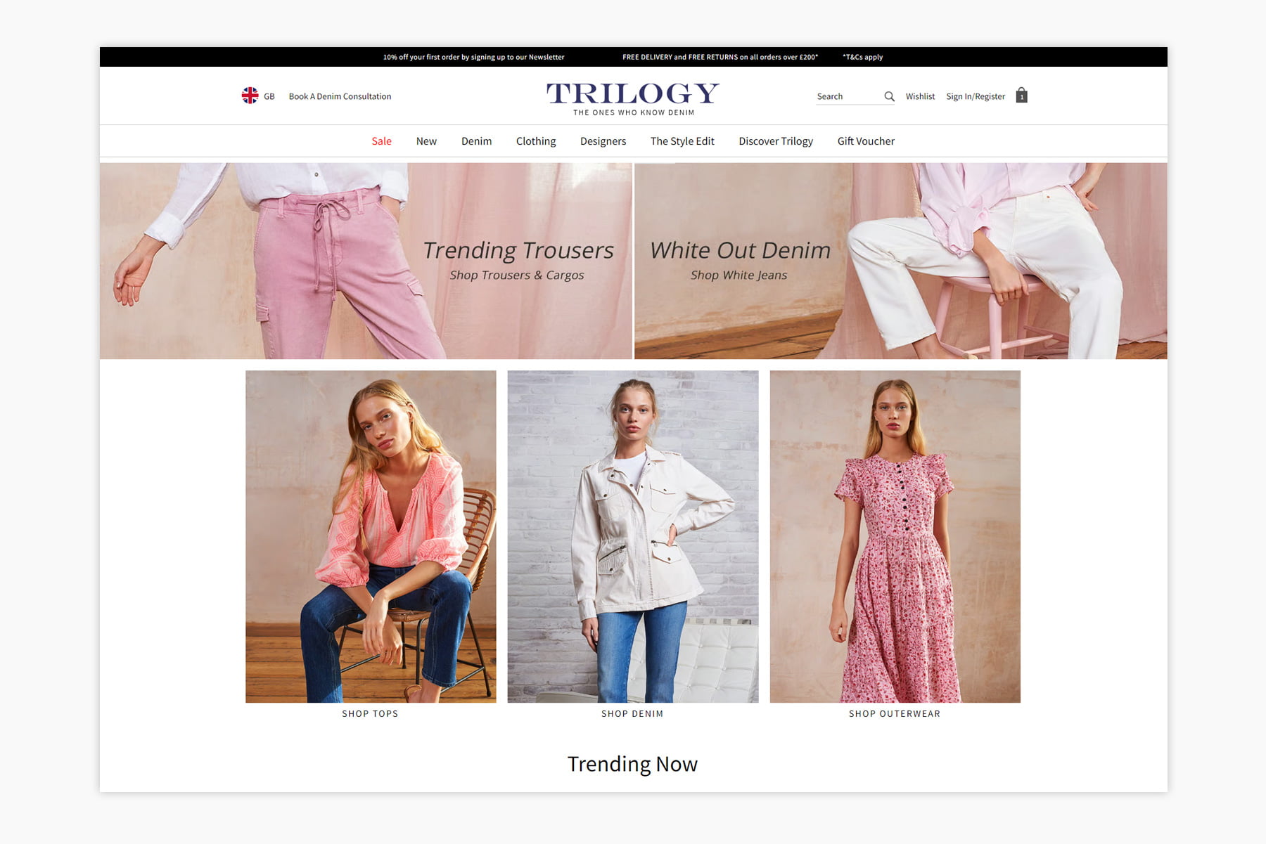 Trilogy Stores Homepage