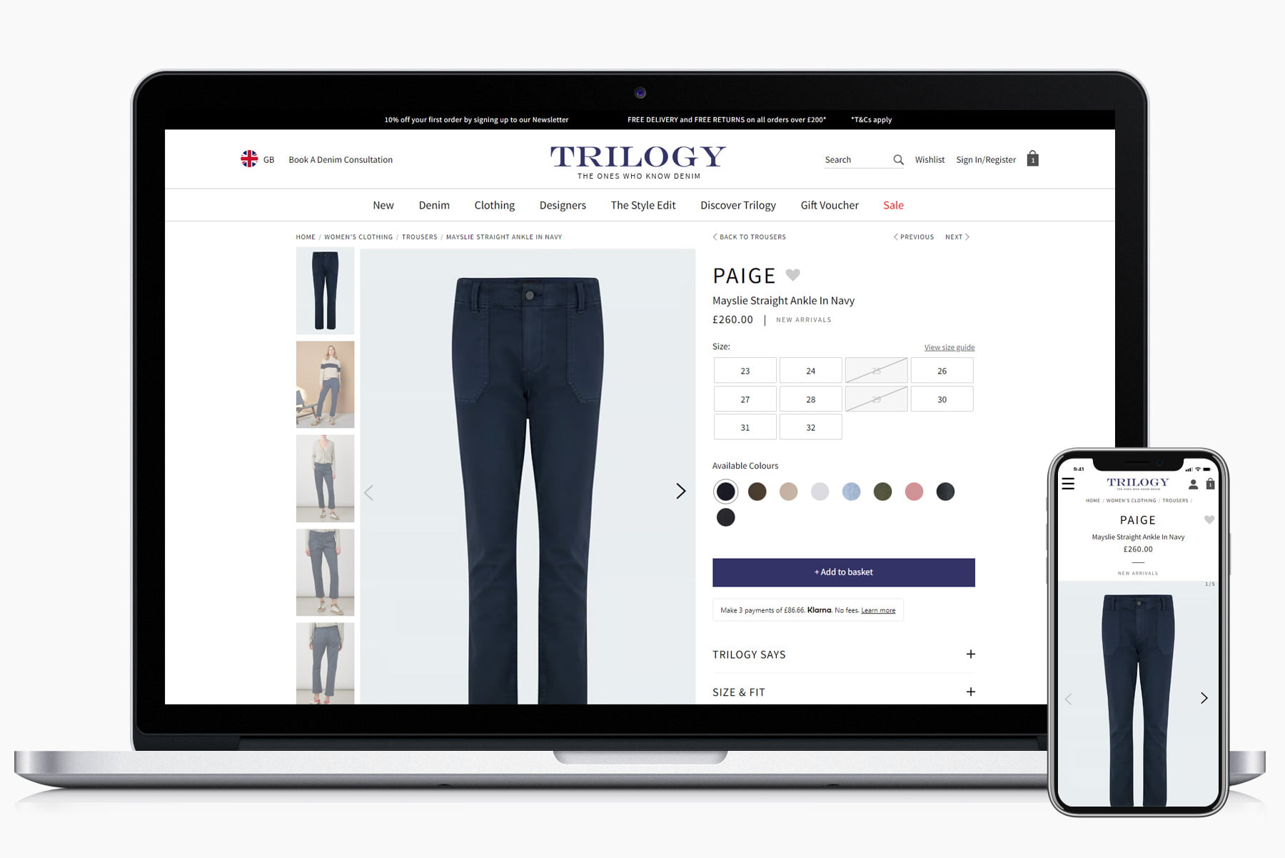 Trilogy Stores Product Page